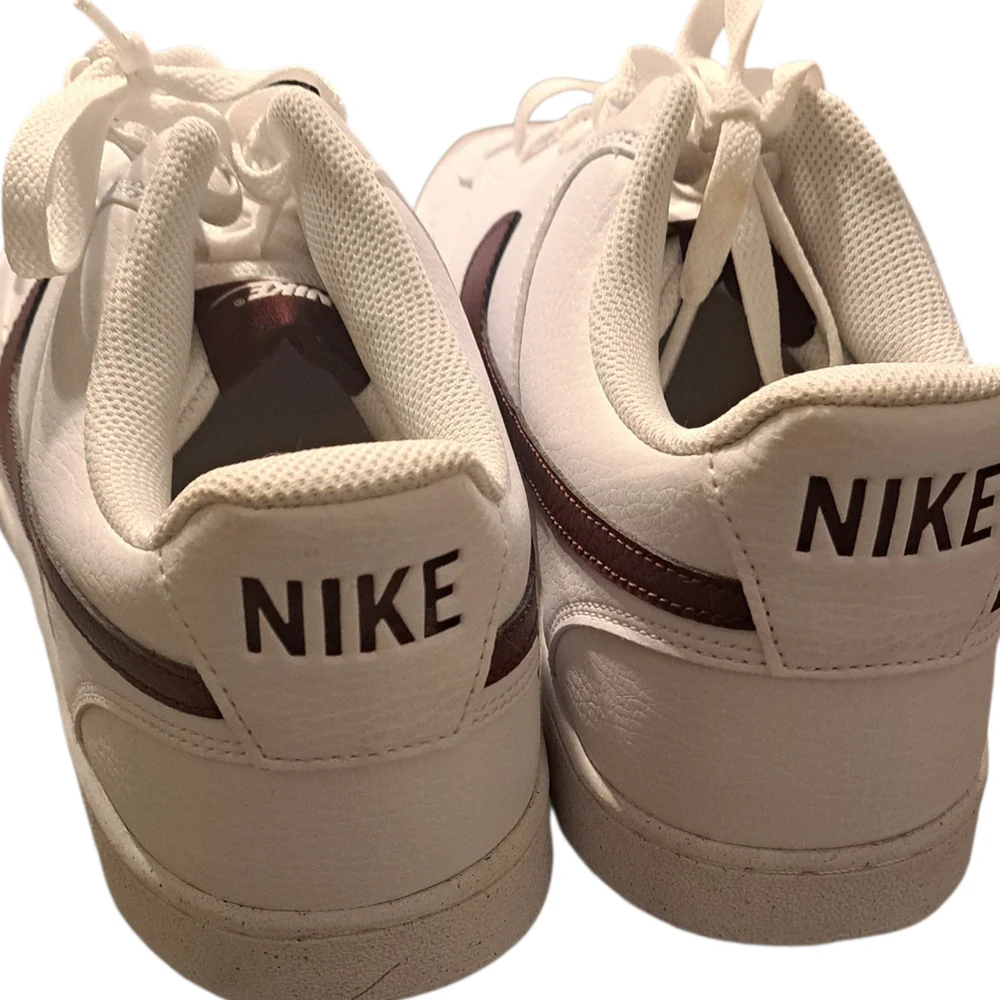 Nike White and Maroon Sneakers Size 13 Court Vision